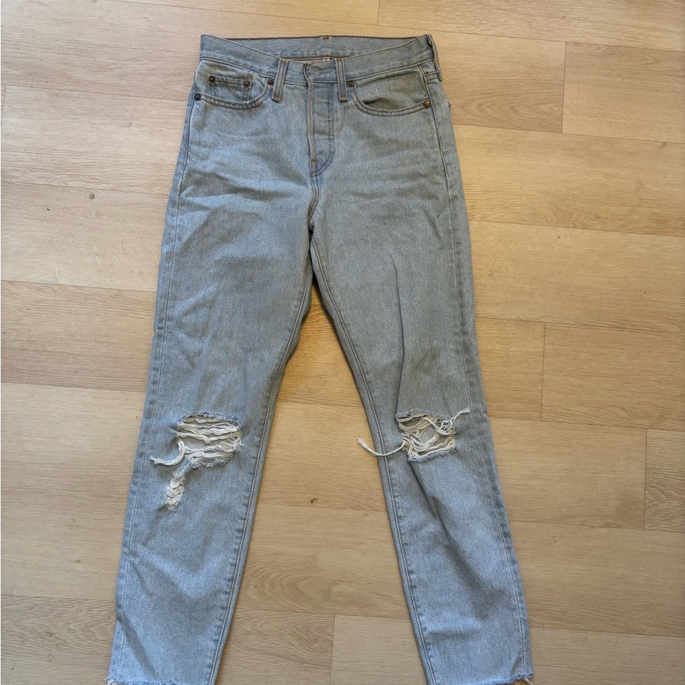 Levi’s size 26 straight leg distressed jeans